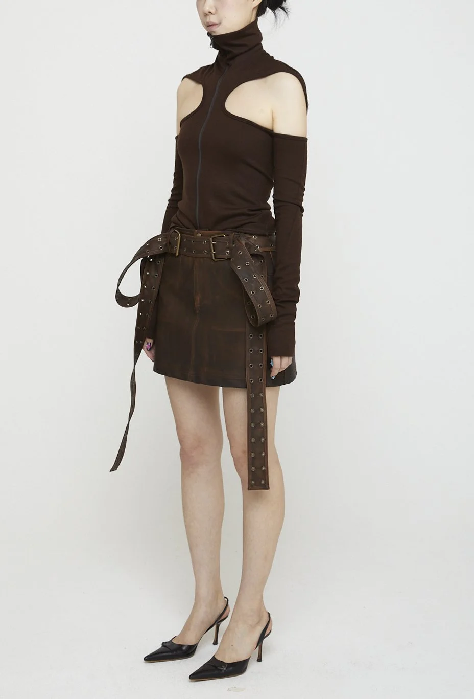 dbl belt mini skirt copper — .nibgnus dbl belt mini skirt copper — .nibgnus